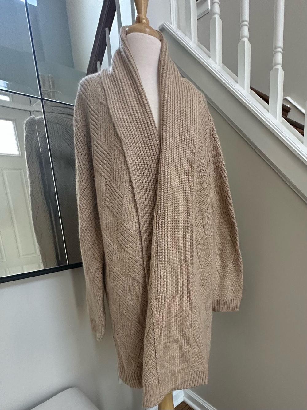 Soft Surroundings tan knit wrap cardigan
